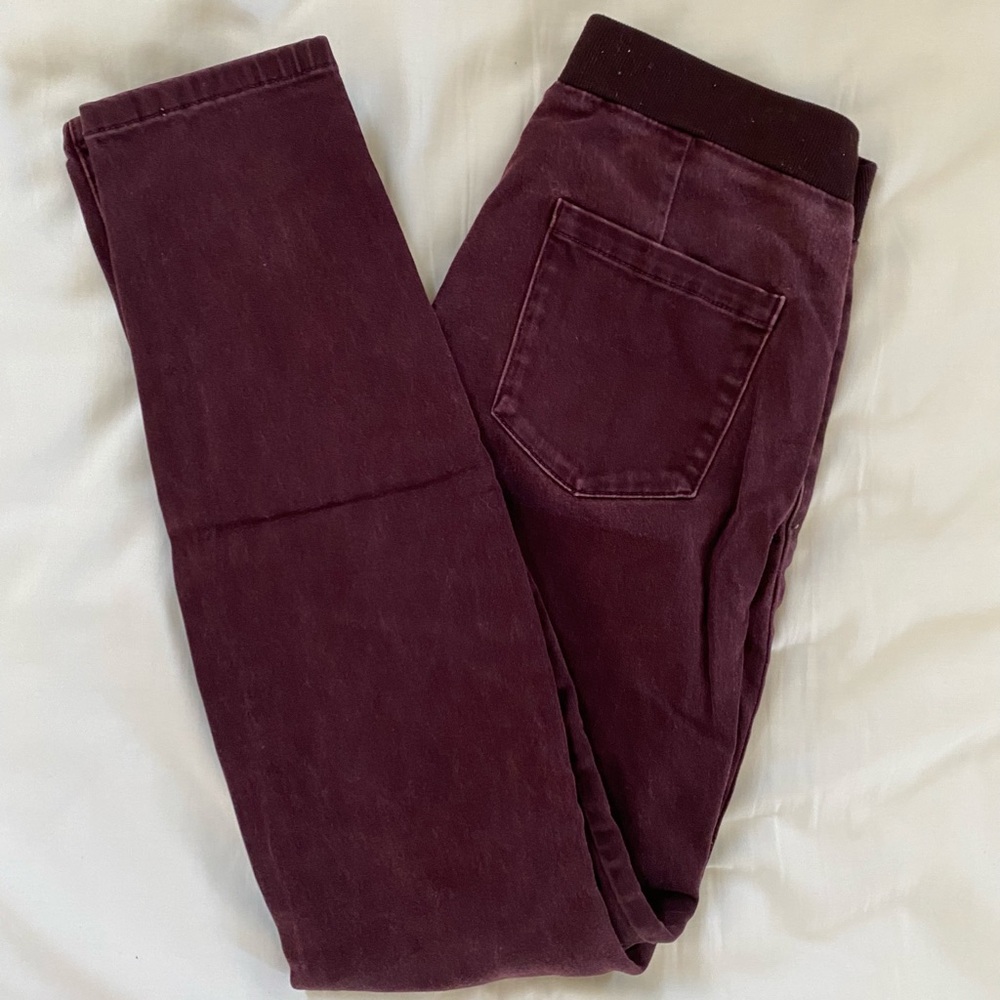 Dark wine skinny trousers XS (24-25 in waist)
